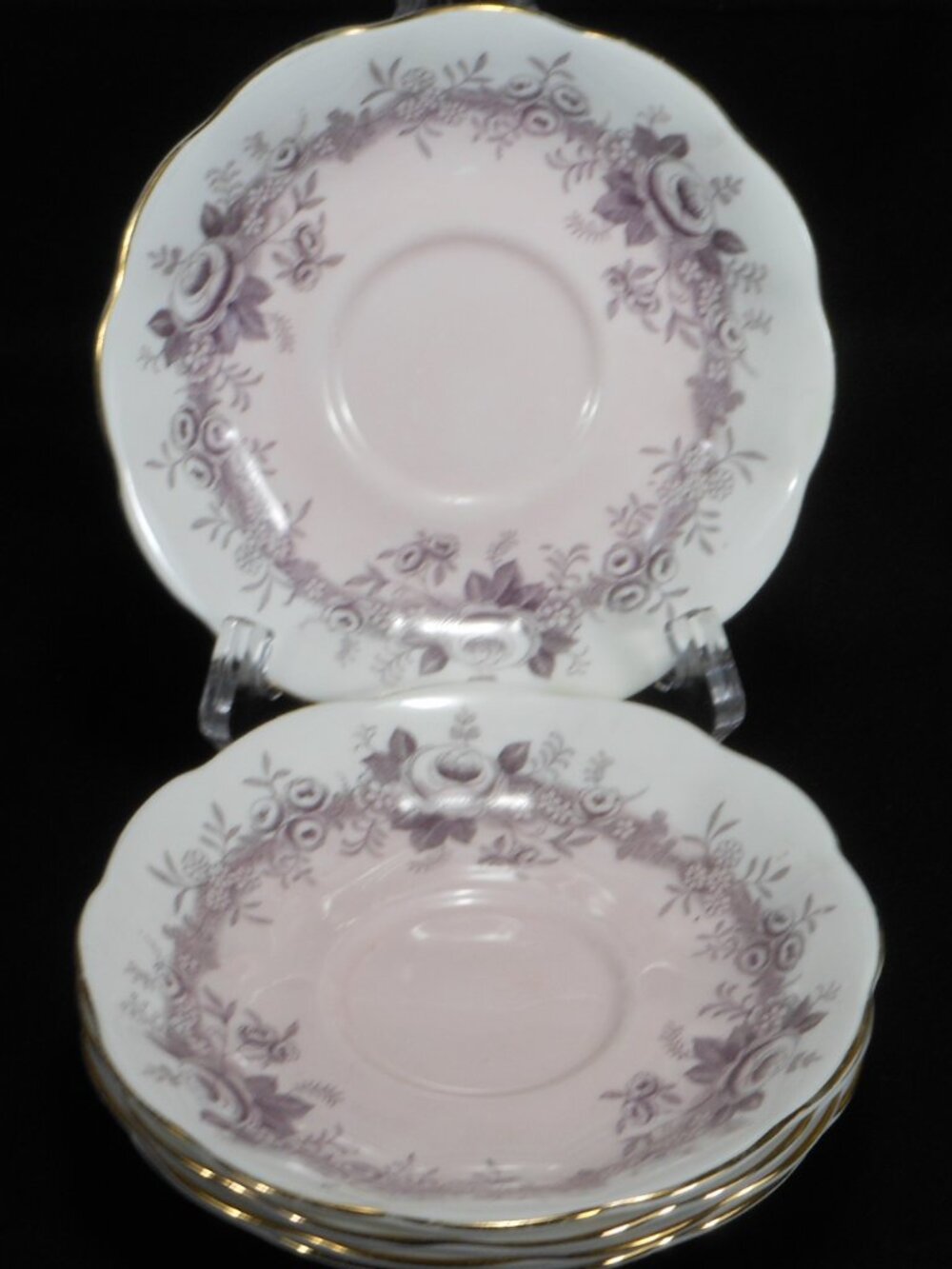 5 vintage saucers. Royal Albert UK Margaret Rose